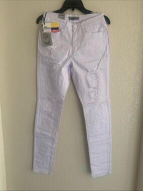Women’s Distressed White Jeans - Slim Fit Size 11